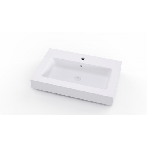 Lavabo suspendido Solid Vegas blanco mate 60.5x12x46 cm