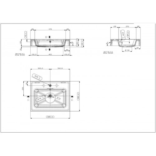 Lavabo suspendido Solid Vegas blanco mate 60.5x12x46 cm