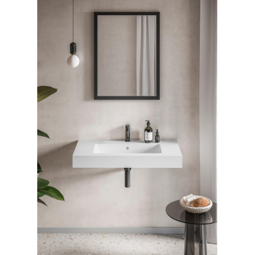 Lavabo suspendido Solid Vegas blanco mate 60.5x12x46 cm