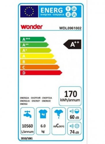 Lavadora 6kg Wonder Universal A+++/E