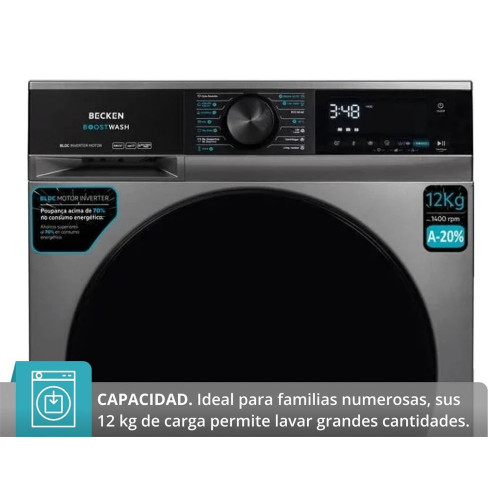 Lavadora BECKEN Boostwash BWM8816N (12 kg - 1400 rpm - Inox)