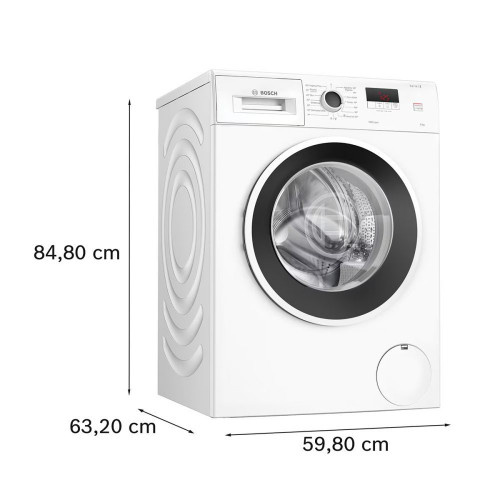 Lavadora Bosch 8 kg/ 1.200 rpm, Silenciosa - WGE03200ES Blanco