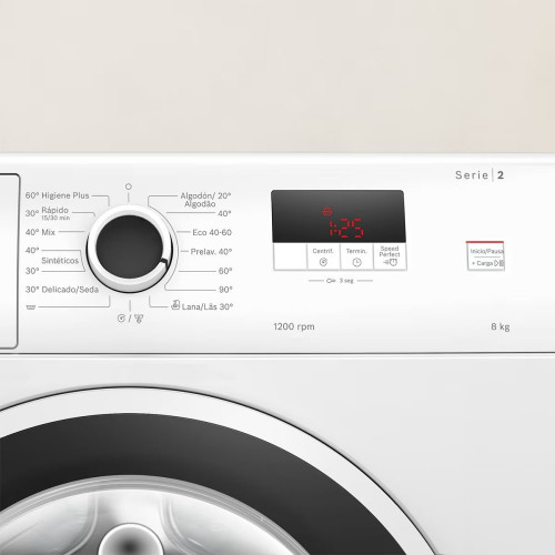 Lavadora Bosch 8 kg/ 1.200 rpm, Silenciosa - WGE03200ES Blanco