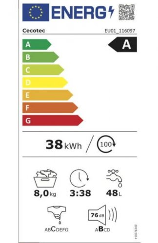 Lavadora Carga Frontal Cecotec Bolero DressCode 8450 Inverter Steel