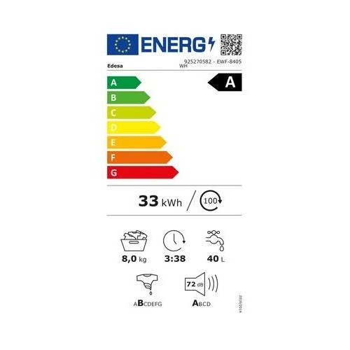 Lavadora carga frontal Edesa EWF 8405 WH