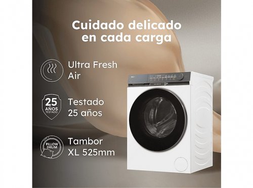 Lavadora carga frontal - Haier X7 Series HW120-B14367U-IB, 12 kg, 1400 rpm, Función Vapor, ABT Anti-bacterias, Blanco