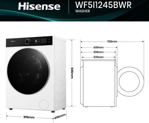 Lavadora carga frontal Hisense WF5I1245BWR 12 kg