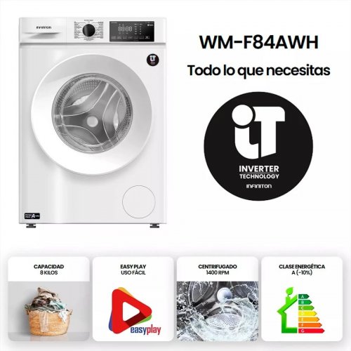 Lavadora Carga Frontal Infiniton WM-F84AWH