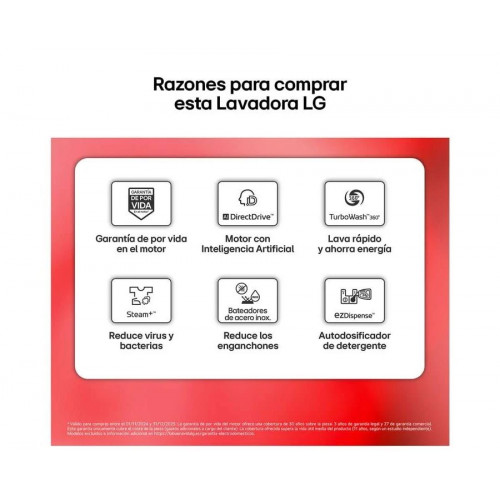 Lavadora carga frontal LG f4x7511tws