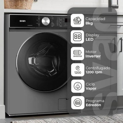 Lavadora Carga Frontal Svan SL8202AIDVBX Inox