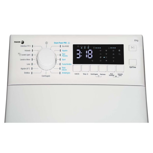 Lavadora carga superior Fagor 8 kg / 1300 rpm - 4FET-8013 Blanco
