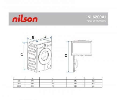 Lavadora de 6 kg Nilson Carga Frontal