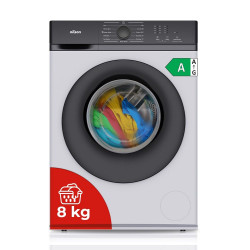 Lavadora de 8 Kg Nilson, Carga Frontal, NL8200AI, 1600W, 1200rpm, 11 Programas, Función Stop&Go, Motor Inverter, Clase de Eficiencia Energética A