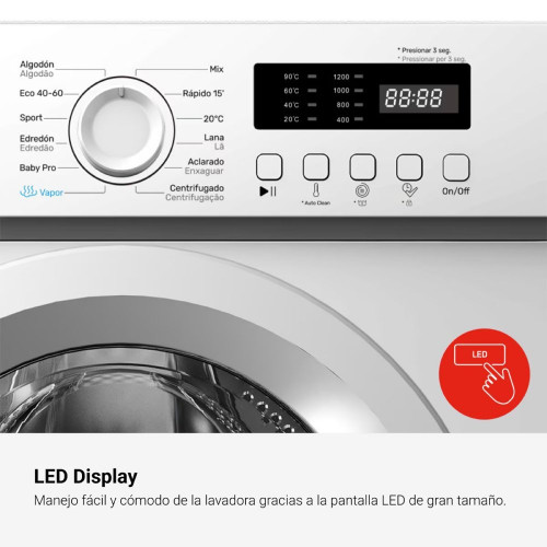 Lavadora Fagor 7 kg/1.200 rpm, Motor Inverter - 3FE-7712 Blanco