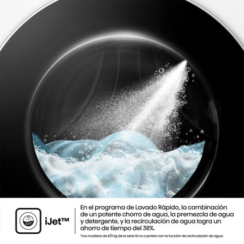 Lavadora Hisense 8 kg/1.400 rpm, Función Vapor - WF5I8043BWF Blanco