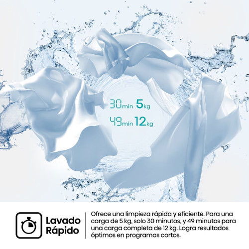 Lavadora Hisense 8 kg/1.400 rpm, Función Vapor - WF5I8043BWF Blanco