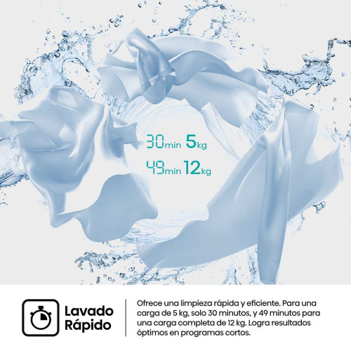 Lavadora Hisense 9 kg/1.400 rpm, Función Vapor - WF5i9043BWFS Blanco