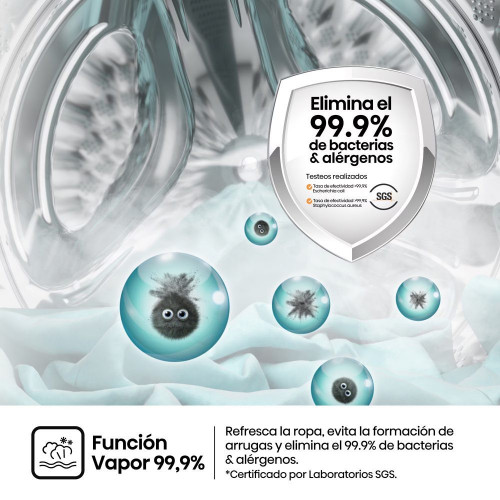 Lavadora Hisense 9 Kg / 1.400 rpm, Vapor Serie 1Q- WF1Q9041BW Blanco