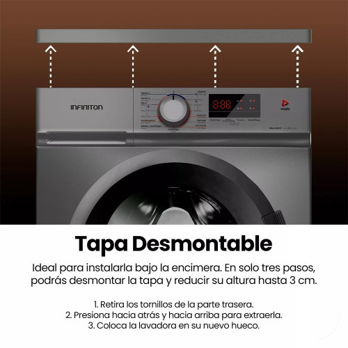 Lavadora Infiniton WM-D61DPE D 6Kg 1000Rpm Inox