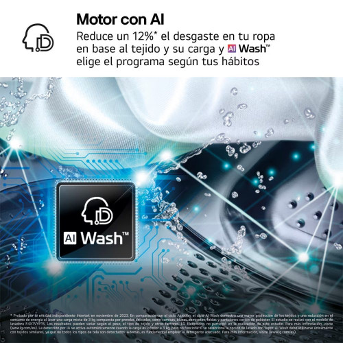 Lavadora Inteligente LG, AI Direct Drive, TurboWash 360º, 8kg / 1200rpm, Serie 500 - F2X50S8TLB Blanco