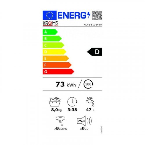 Lavadora Kromsline KLA-E-819-IX-BK + TV Nevir NVR-7710-24RD2-N