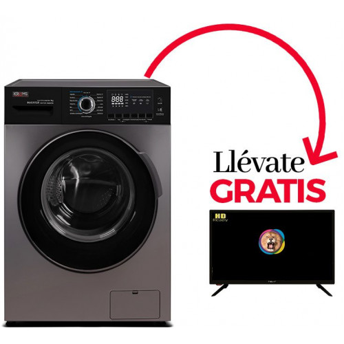 LAVADORA KROMSLINE KLA-TOP-IX-900-FBK + TV NEVIR NVR-7710-24RD2-N