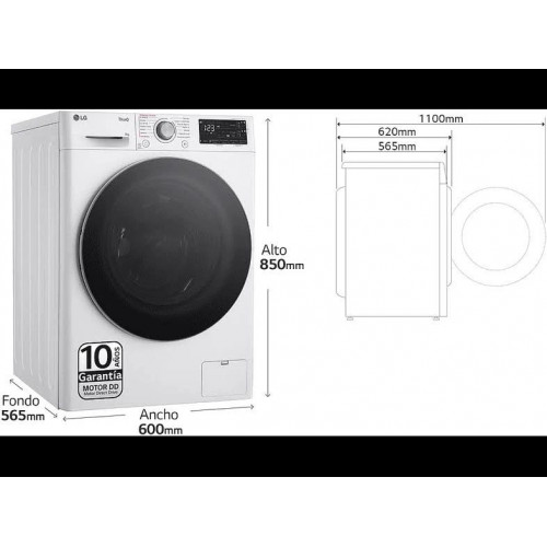 Lavadora LG F4WR5509A1W