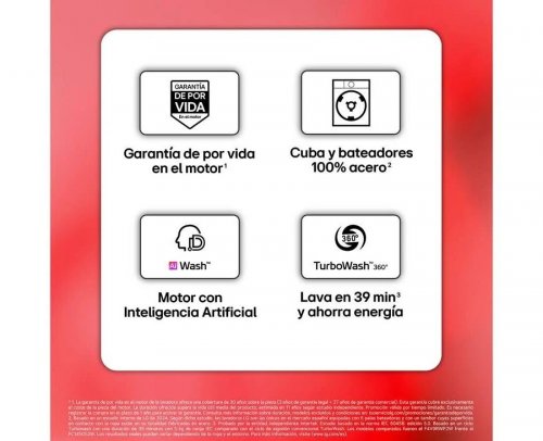 Lavadora LG F4X5011TLB 11 kg Carga frontal