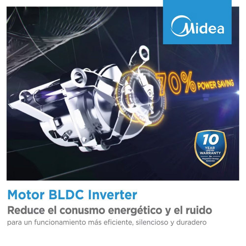 Lavadora Midea 8 kg/ 1.200 rpm- MF100W80B/1/W-ES Blanco