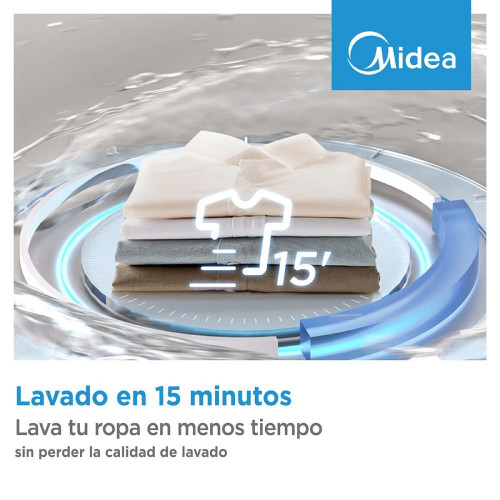 Lavadora Midea 8 kg/ 1.200 rpm- MF100W80B/1/W-ES Blanco