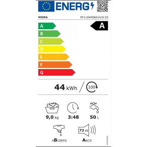 Lavadora Midea MF110W90BA10/W-ES 9 kg