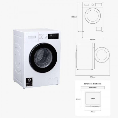 Lavadora Samsung WW90FG3M05AWEP 9kg 1400rpm Blanca