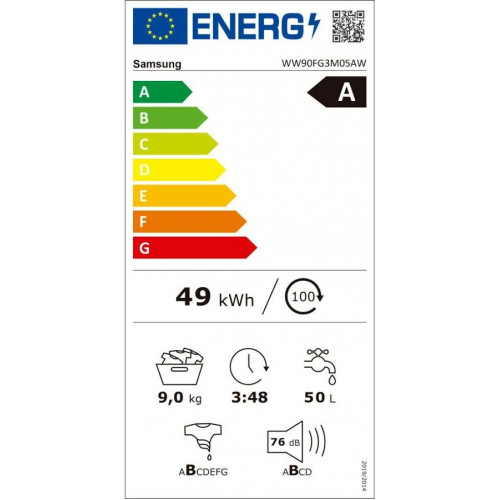 Lavadora Samsung WW90FG3M05AWEP 9kg 1400rpm Blanca
