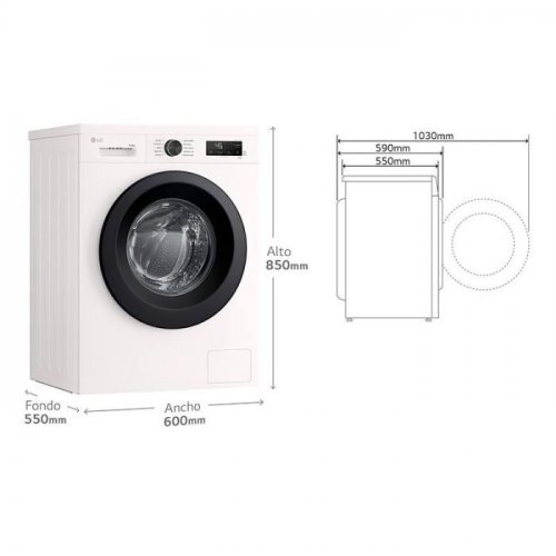 Lavadora Secadora 9kg+5kg LG W4X1095NWK Motor Direct Drive con Vapor