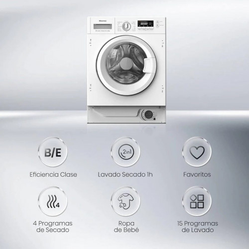 Lavadora Secadora Hisense WD3M841BWIES Integrable