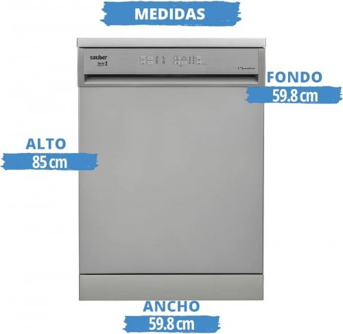 Lavavajillas 60 cm Sauber SERIE 1-DW6103X V e 12 cubiertos inox