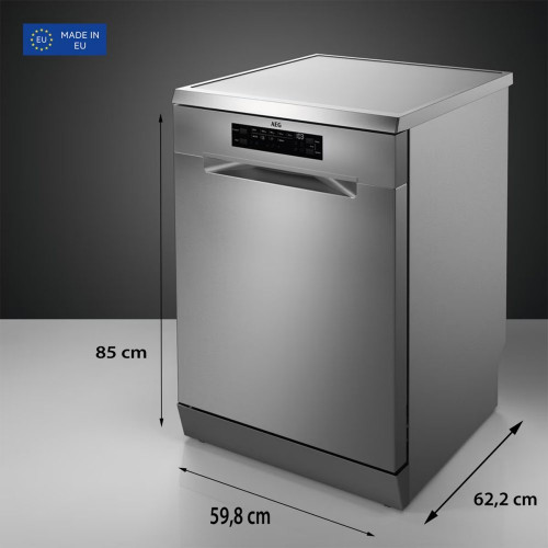 Lavavajillas AEG 13 servicios, 60 cm - FFB64627ZM Inox