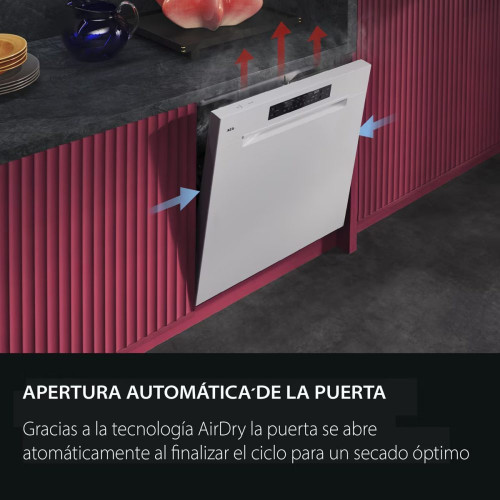 Lavavajillas AEG 14 servicios, Bandeja Cubiertos MaxiFlex, 60 cm - FFB74917ZM Inox
