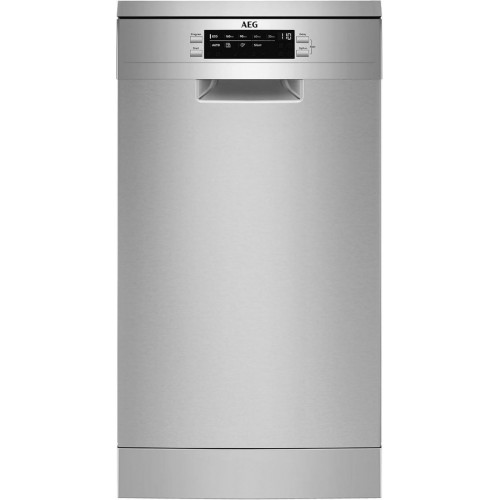 LAVAVAJILLAS  AEG 45 CM INOX 10 CUBIERTOS  CLASE D 3ª BANDEJA  INVERTER