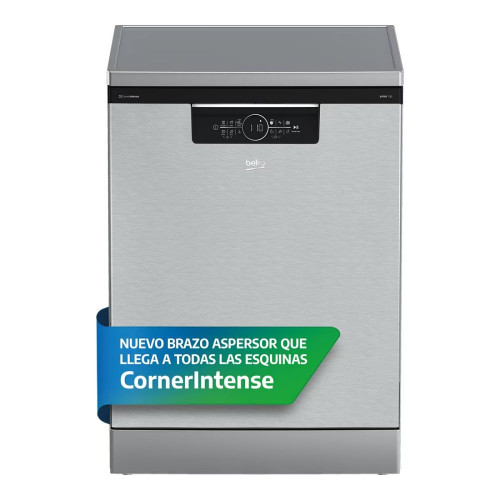 Lavavajillas Beko 15 servicios, Bandeja para cubiertos, 60 cm - BDFN36560XC Inox