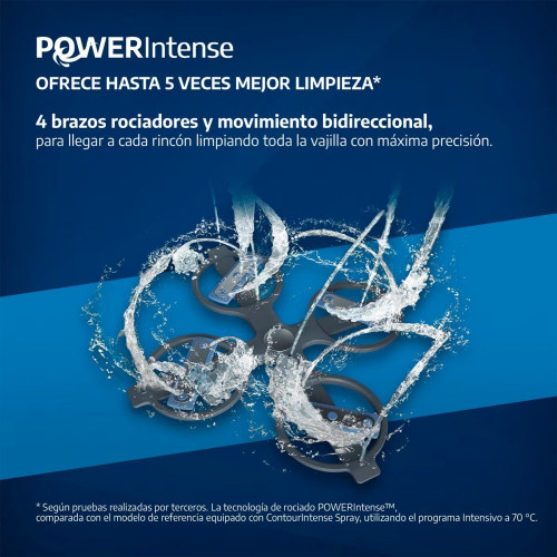 Lavavajillas Beko Power Intense, 15 servicios, 60 cm, 3ª Bandeja Flexi - BDFN36560XWP Inox