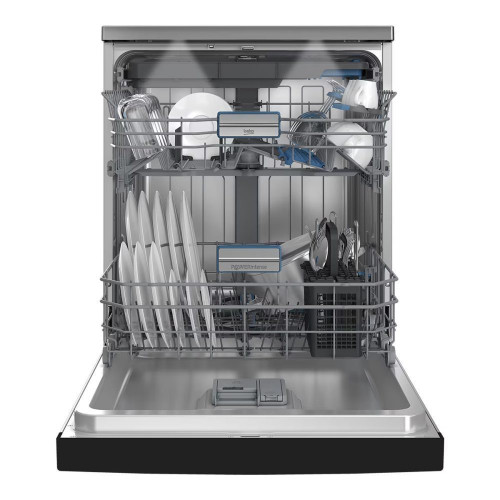 Lavavajillas Beko Power Intense, 15 servicios, 60 cm, 3ª Bandeja Flexi - BDFN36560XWP Inox