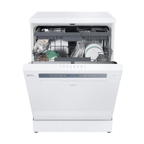Lavavajillas Candy 14 servicios, Bandeja Cubiertos, 60 cm con WIFI Rapidó - CF 4C0F1W Blanco