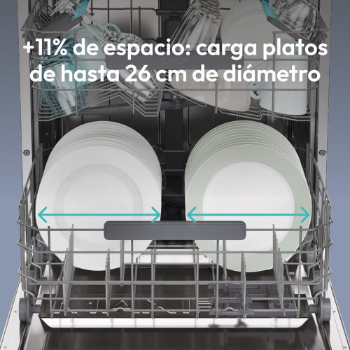 Lavavajillas Candy 14 servicios, Bandeja Cubiertos, 60 cm con WIFI Rapidó - CF 4C0F1W Blanco