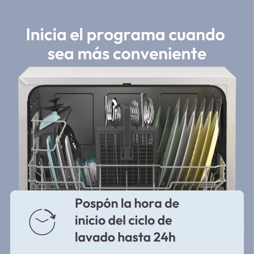 Lavavajillas compacto Candy 6 servicios, 45 cm -CP 6E51LW Blanco