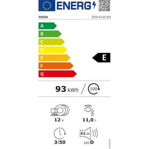 Lavavajillas Edesa EDW-6120 WH