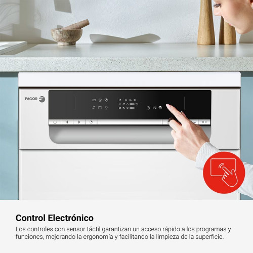 Lavavajillas Fagor 10 servicios, 45 cm, 6 programas- 4LVF-421 Blanco