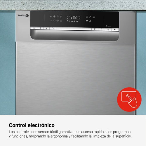 Lavavajillas Fagor 10 servicios, 45 cm, Autodoor - 4LVF-423ADX Silver