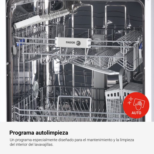 Lavavajillas Fagor 10 servicios, 45 cm, Autodoor - 4LVF-423ADX Silver