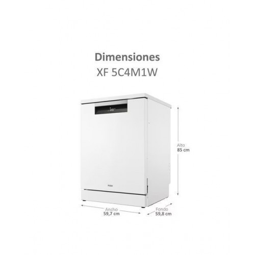Lavavajillas Haier 15 servicios, 60 cm, 3º bandeja, con WIFI I-PRO SHINE - XF 5C4M1W Blanco